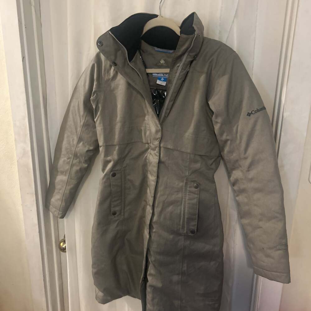Columbia Women's Apres Arson II Winter Long Down Parka Jacket Omni-Heat Grey